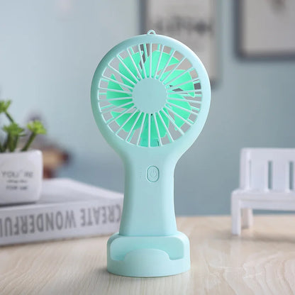 Mini USB Fan – 3-Speed Rechargeable Silent Desk Fan with Base