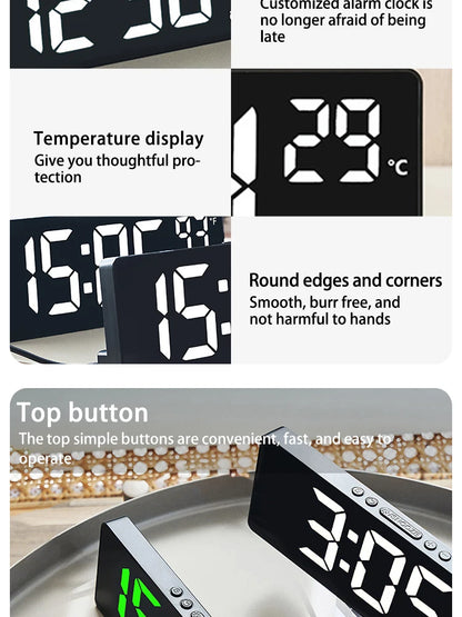 LED Digital Alarm Clock – Sleek Desktop Clock with Large Display & Multi-Function Features