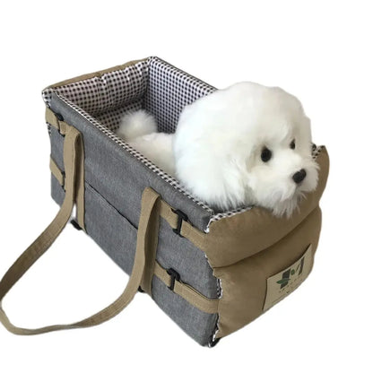Portable Dog Car Seat for Small Pets – Center Console Booster with Detachable, Washable Design