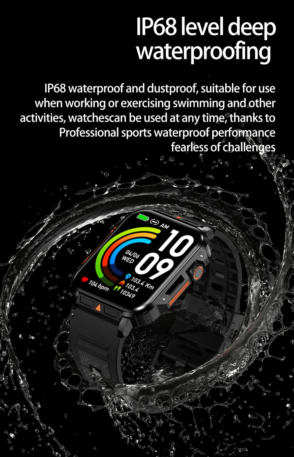 LIGE Smartwatch 1.95" – Waterproof Fitness & Health Tracker for Men & Women | IP68, Heart Rate, Sleep & Sport Modes