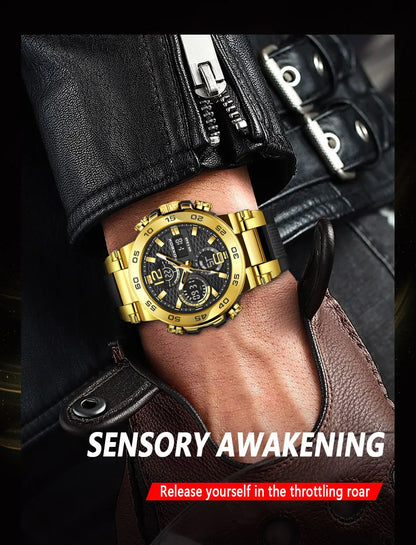 FOXBOX Men’s Luxury Chronograph Watch – Waterproof Sport Diver & Business Timepiece with Gift Box