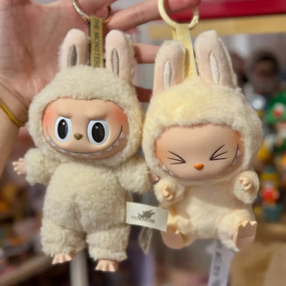 Labubu The Monsters Sit-Down Party First and Second Generation Series Vinyl Keychain Pendant Plush Dolls Replica Birthday Gift