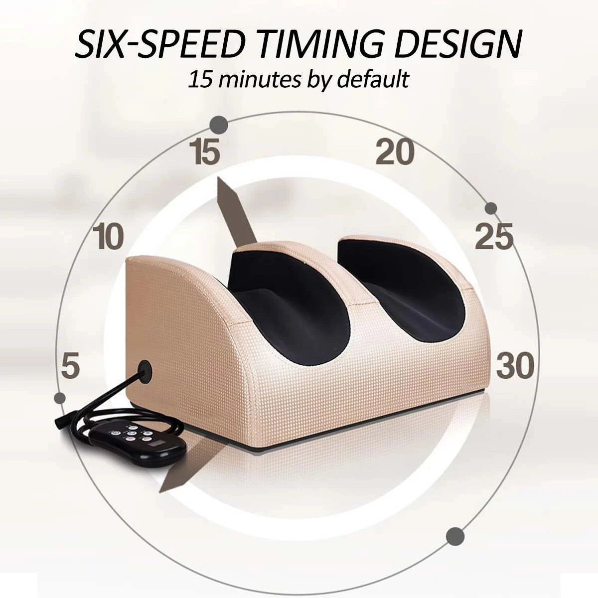 Massage timer dial with 6-speed design and 15-minute auto shut-off