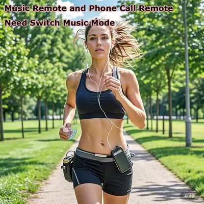 Woman jogging outdoors using GITFO Bluetooth smart ring to remotely control music and phone calls in music mode BeTrendy