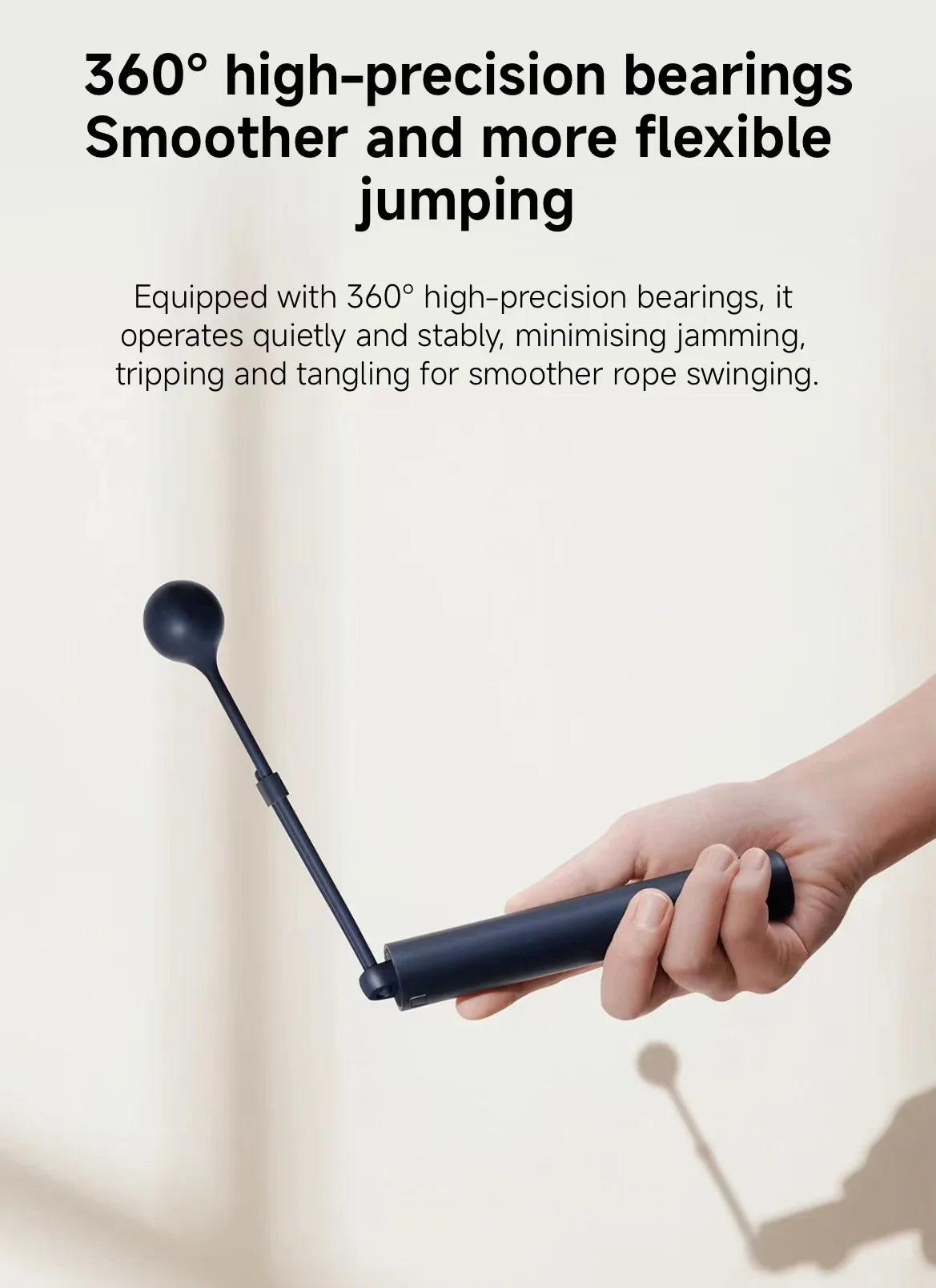 Demonstration of Xiaomi smart rope’s 360° high-precision bearings for smoother jump motion
