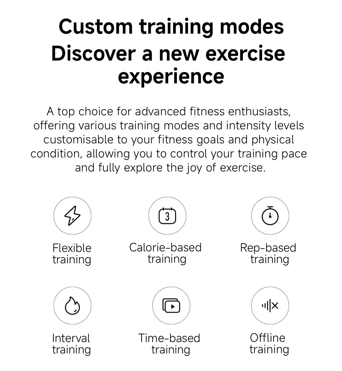 Xiaomi smart jump rope offering training modes like calorie-based, rep-based, interval, and offline